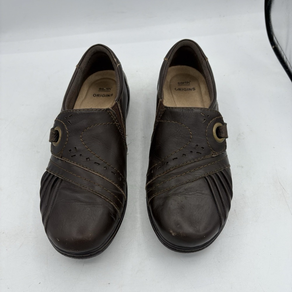 Earth Origins Shoes‎ Womens Size 7.5 M Glendale Gabrielle Brown Leather Loafers - Picture 5 of 10